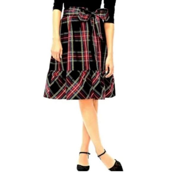J. Crew Factory Big Bow Stewart Tartan Plaid Ruffle Skirt Size 10 - Picture 1 of 6